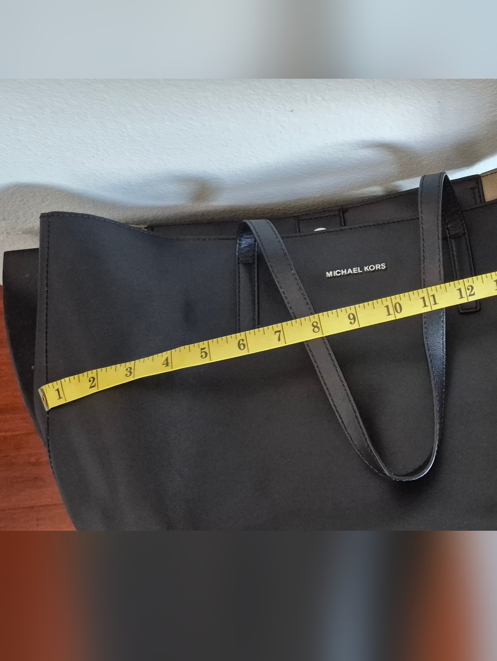 Micheal Kors Black Leather Large Tote Shoulder Bag Purse - Picture 8 of 13